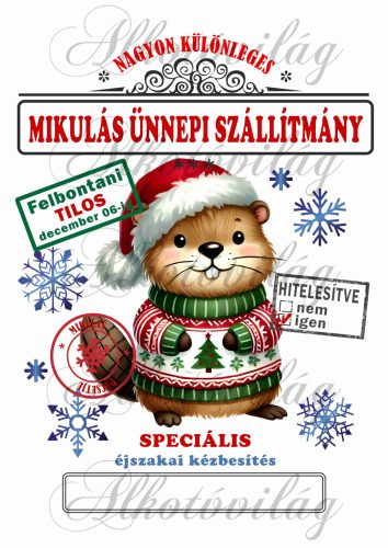 Mikulászsák karácsonyi zöld-piros ruhás cuki hóddal 2 - december 06-ra