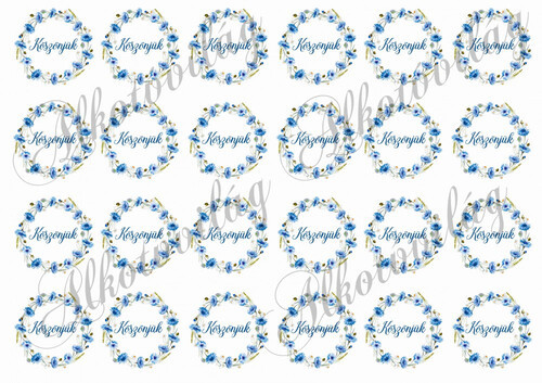 Búzavirág koszorúk kicsiben KÖSZÖNJÜK FELIRATTAL